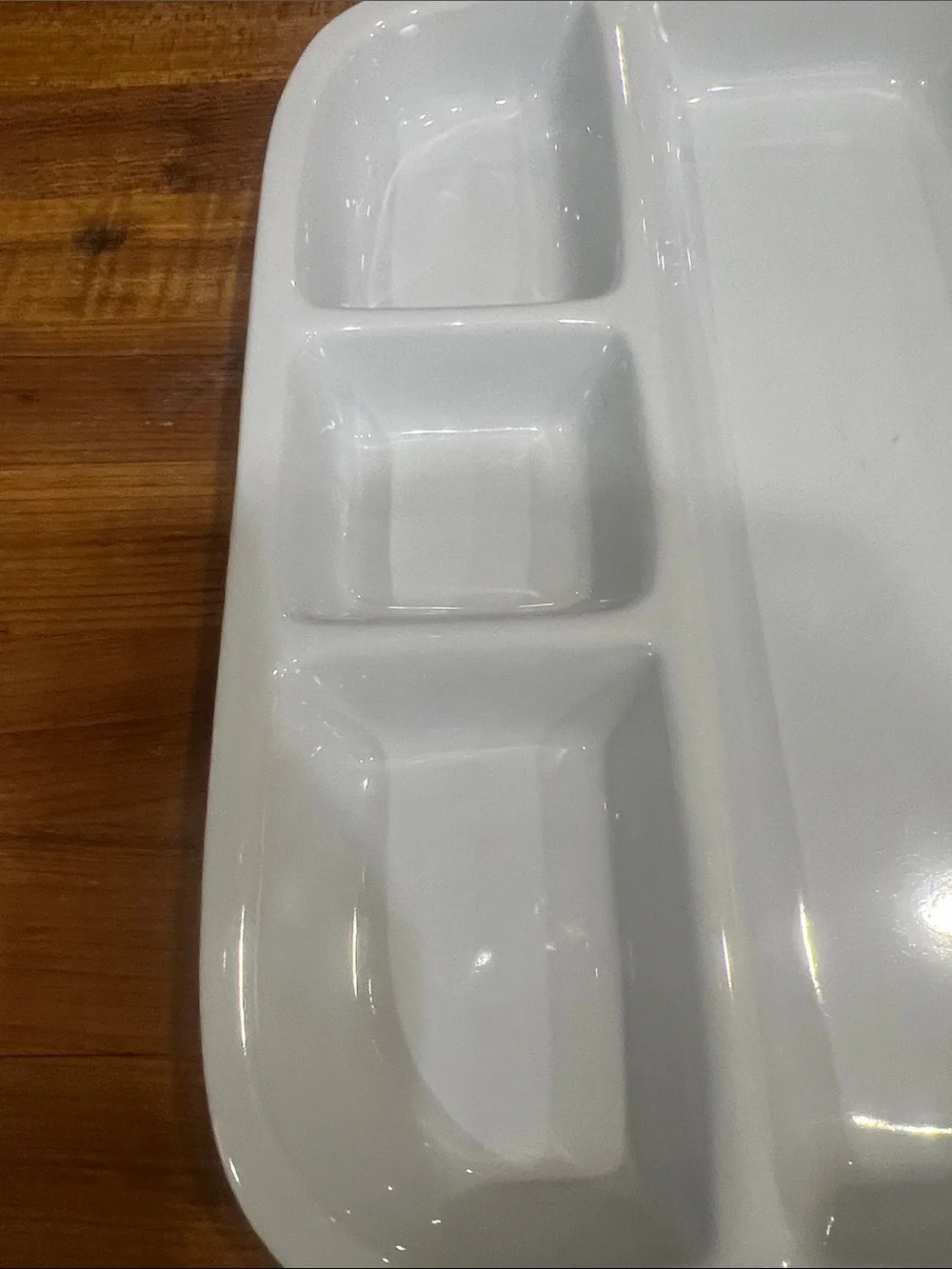 Crate&Barrel White Sectioned Ceramic Serving Platter